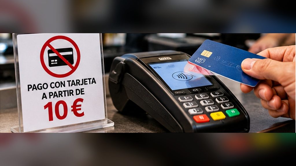 Pagar en efectivo o con tarjeta: datáfono y aviso de importe mínimo para pagar con tarjeta
